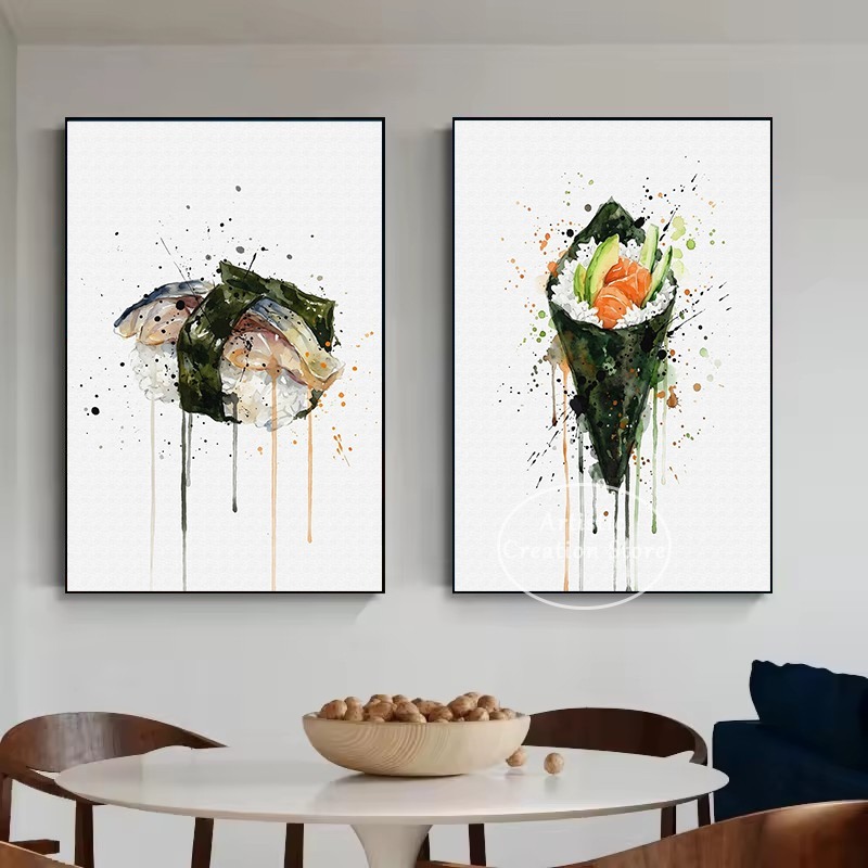 수채화 일본 음식 장어 스시 니기리 해초 샐러드 군칸  - Japanese Lifestyle Food 리뷰 및 가격